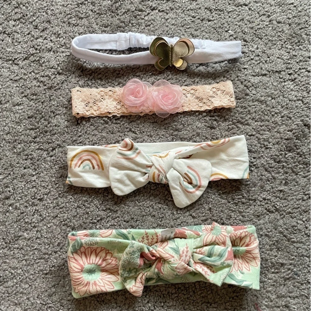 Set Of 4 Pastel Infant Toddler Girls Headbands